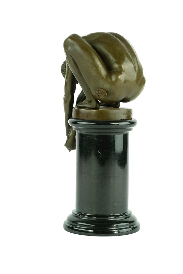 Bronze Male Sculpture Male in Yoga Pose Statue Bronze Meditation Sculpture Bronze Male Nude Statue Muscular Man Figurine Bronze Art Statue
