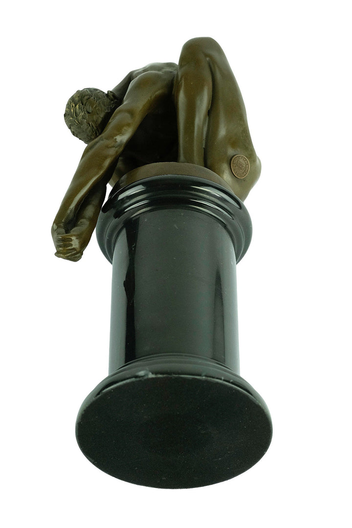 Bronze Male Sculpture Male in Yoga Pose Statue Bronze Meditation Sculpture Bronze Male Nude Statue Muscular Man Figurine Bronze Art Statue