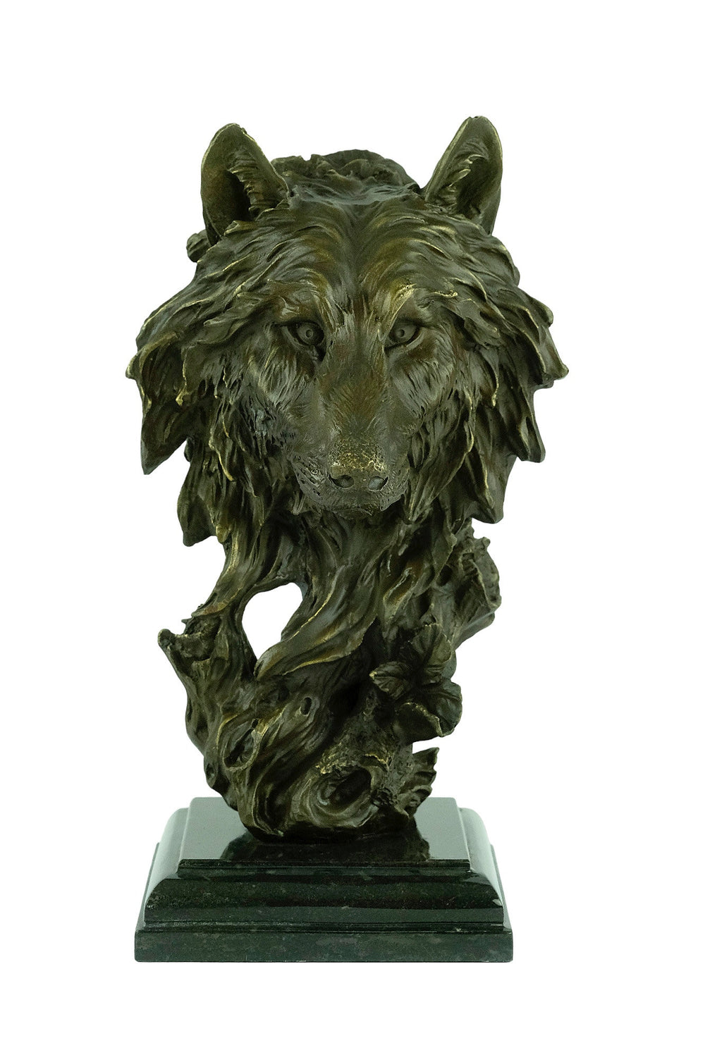 Bronze Wolf Head Statue Bronze Wildlife Sculpture Bronze Wolfs Head Sculpture Hunting Decoration Wolf Lovers Gift Wolf Art Animal Art Statue