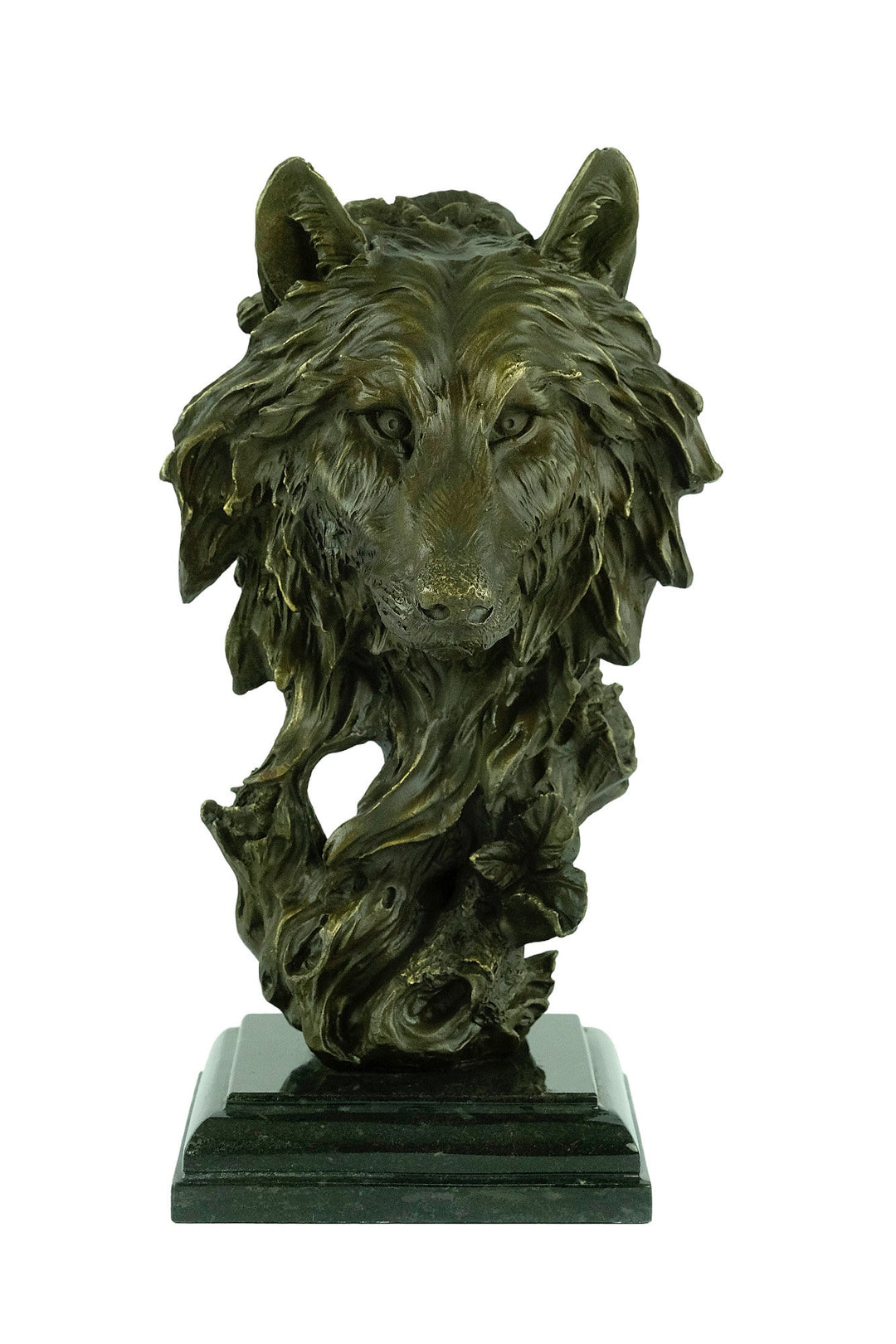 Bronze Wolf Head Statue Bronze Wildlife Sculpture Bronze Wolfs Head Sculpture Hunting Decoration Wolf Lovers Gift Wolf Art Animal Art Statue