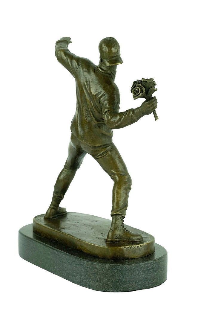 Bronze Banksy Sculpture Flower Thrower by Banksy Statue Bronze Banksy Art Statue Contemporary Sculpture Modern Art Statue Banksy Decoration