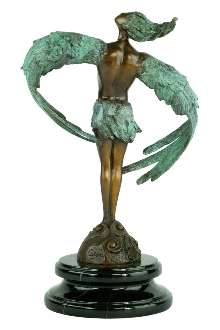 Modern Bronze Winged Male Sculpture Contemporary Art Statue Bronze Icarus Statue Winged Male Figurine Mythology Sculpture Bronze Art Statue