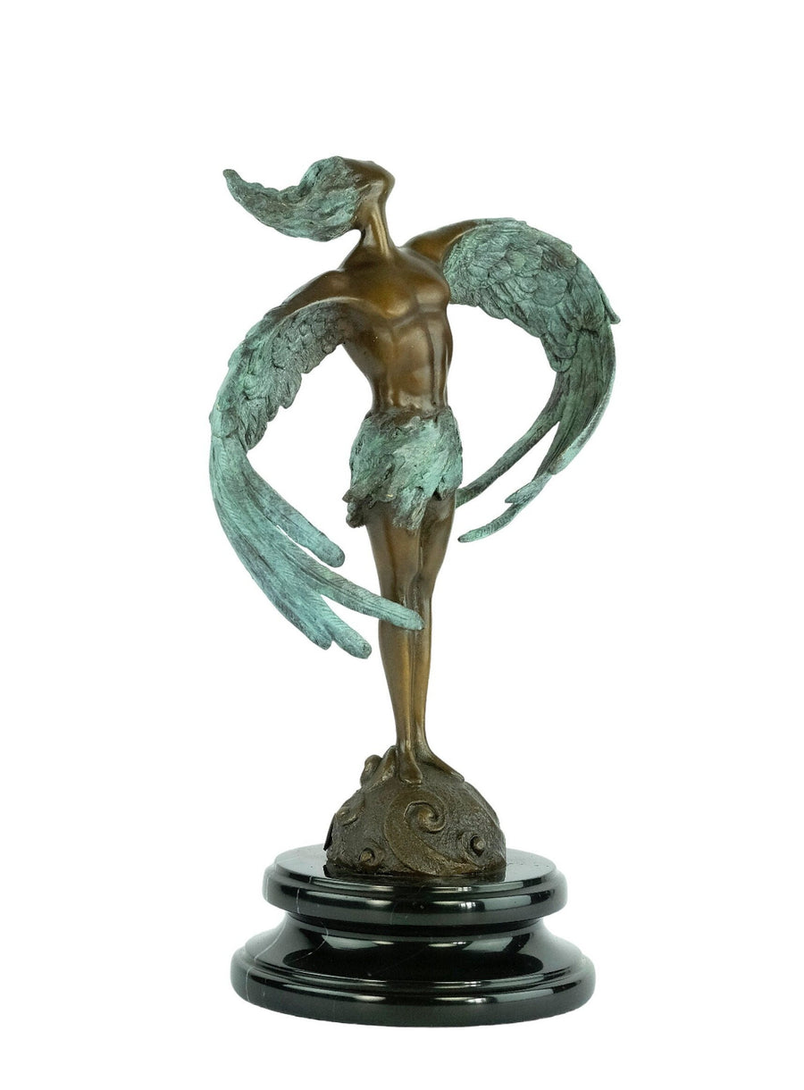 Modern Bronze Winged Male Sculpture Contemporary Art Statue Bronze Icarus Statue Winged Male Figurine Mythology Sculpture Bronze Art Statue