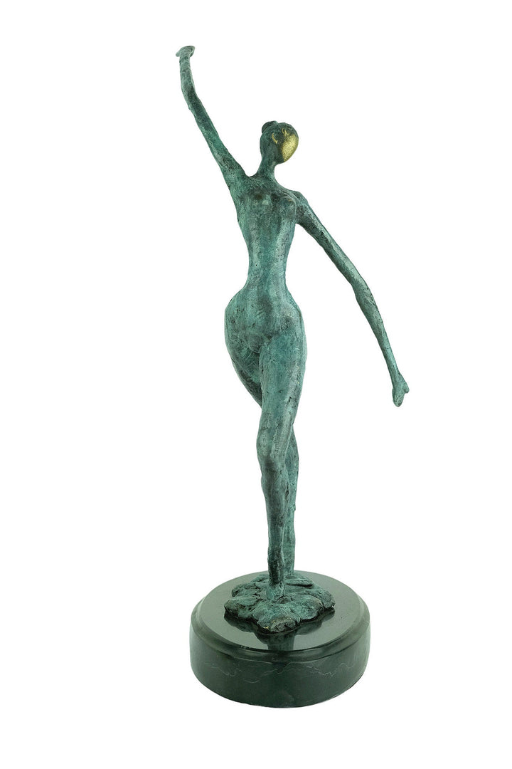 Modern Bronze Sculpture of a Graceful Dancing Female on Marble Base Bronze Milo Sculpture Contemporary Art Statue Modern Female Statue Art