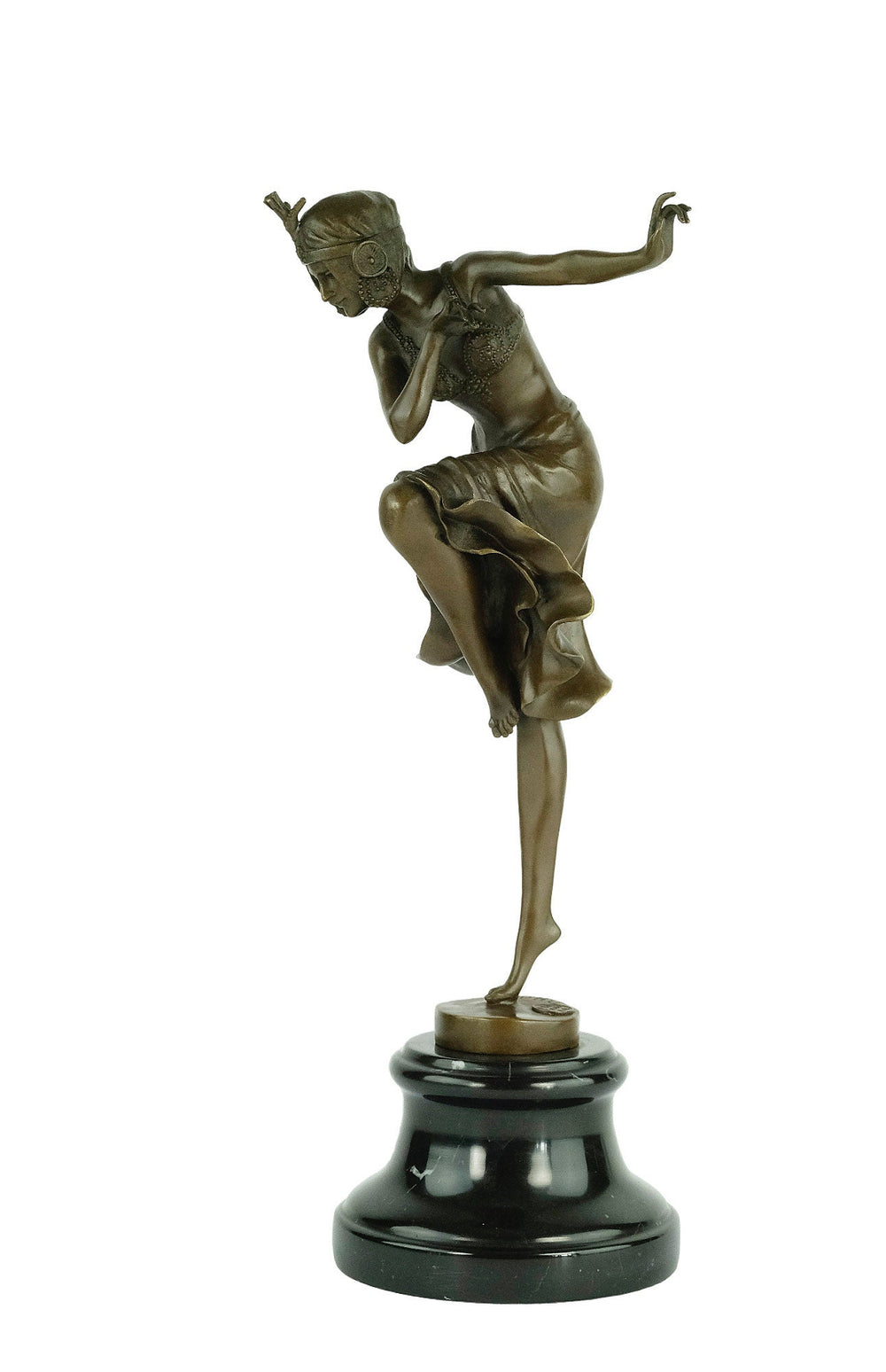 Bronze Dancer Sculpture in Art Deco Style after Chiparus Bronze Dancer Statue Dancer Decoration Art Deco Sculpture Female Dancer Figurine