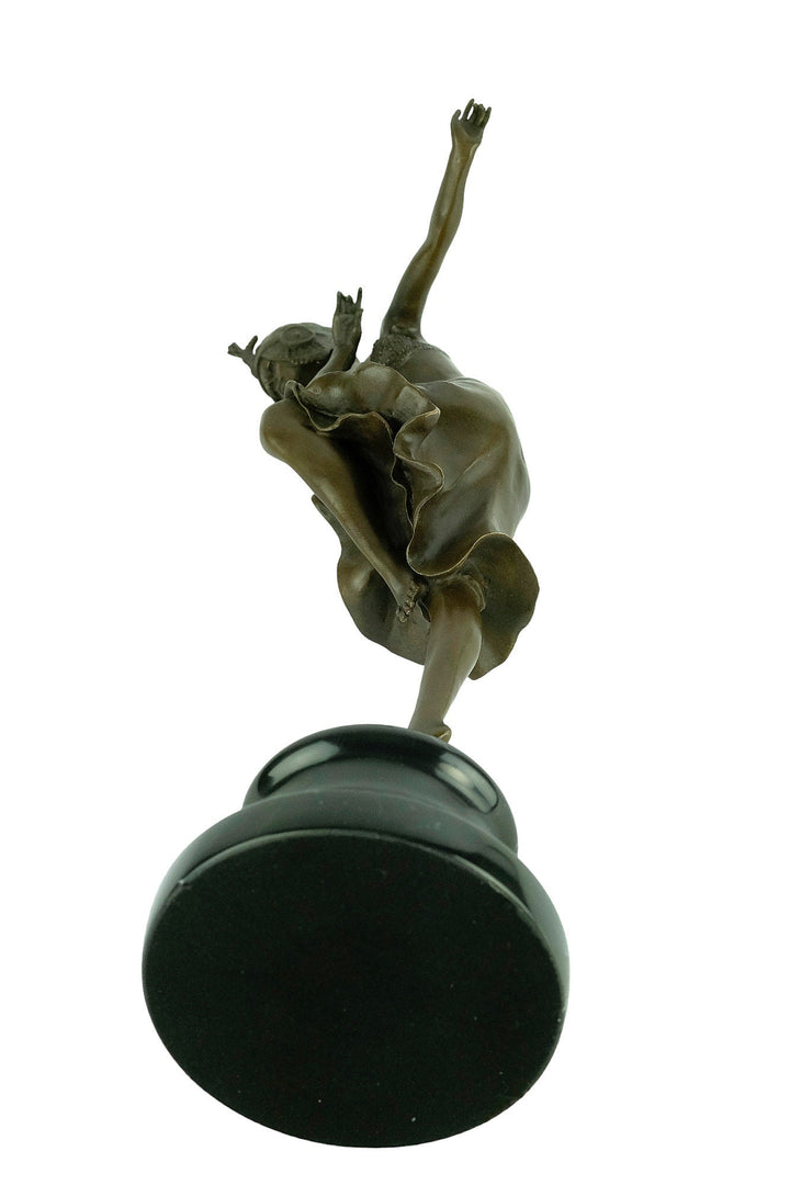 Bronze Dancer Sculpture in Art Deco Style after Chiparus Bronze Dancer Statue Dancer Decoration Art Deco Sculpture Female Dancer Figurine