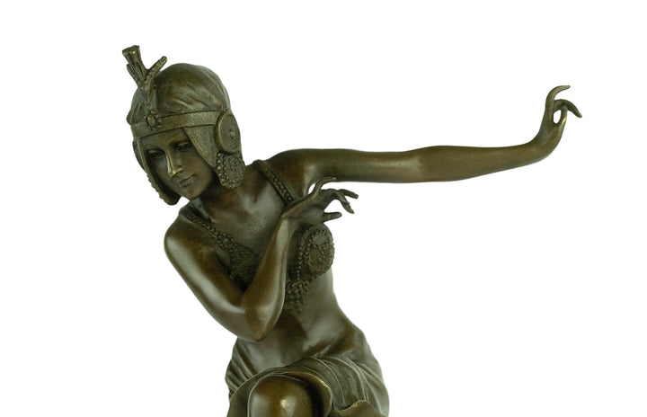 Bronze Dancer Sculpture in Art Deco Style after Chiparus Bronze Dancer Statue Dancer Decoration Art Deco Sculpture Female Dancer Figurine