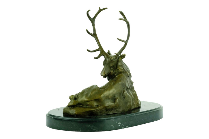 Bronze Deer Sculpture Animal Art Statue Bronze Lying Deer Statue Hunting Decoration Bronze Wildlife Sculpture Hunting Sculpture Barye Statue