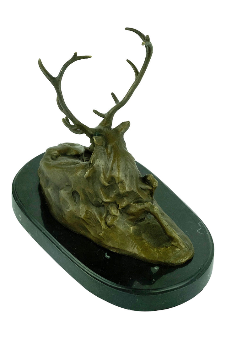 Bronze Deer Sculpture Animal Art Statue Bronze Lying Deer Statue Hunting Decoration Bronze Wildlife Sculpture Hunting Sculpture Barye Statue