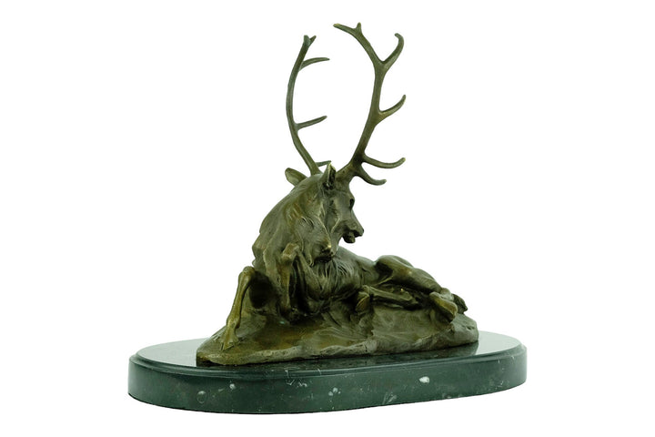 Bronze Deer Sculpture Animal Art Statue Bronze Lying Deer Statue Hunting Decoration Bronze Wildlife Sculpture Hunting Sculpture Barye Statue