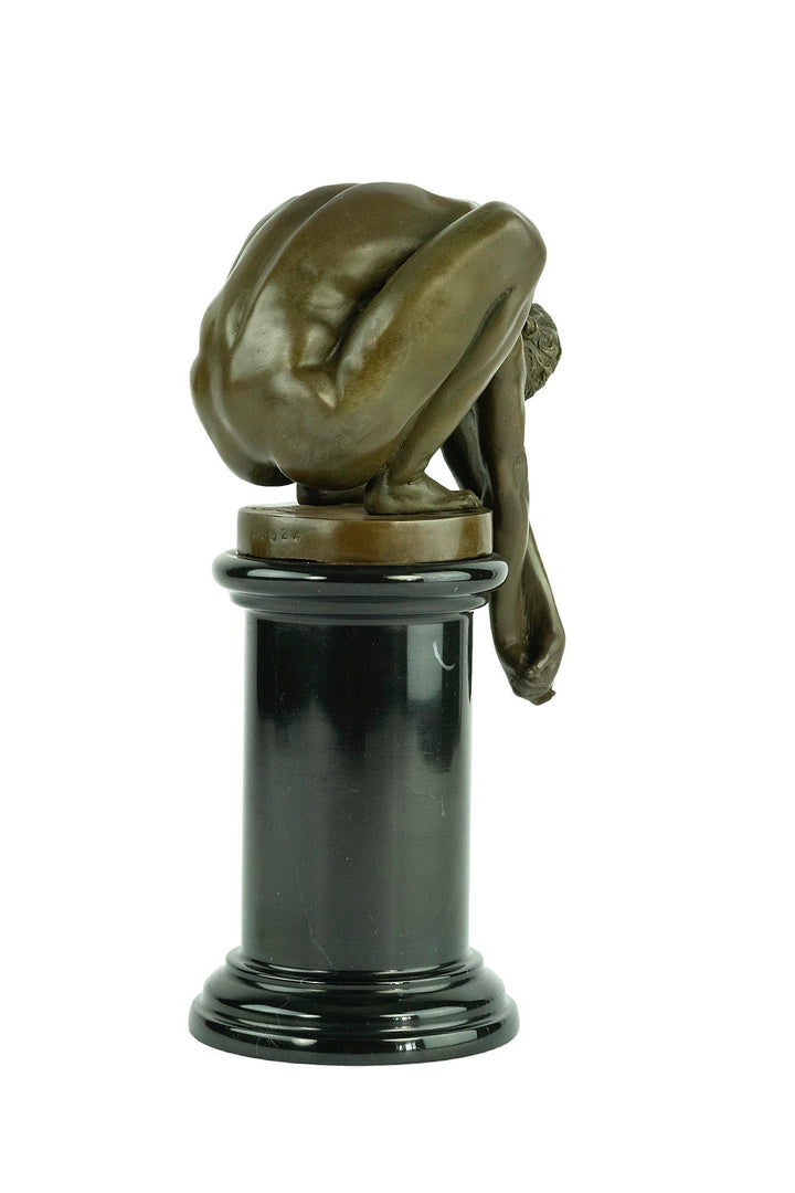 Bronze Male Sculpture Male in Yoga Pose Statue Bronze Meditation Sculpture Bronze Male Nude Statue Muscular Man Figurine Bronze Art Statue
