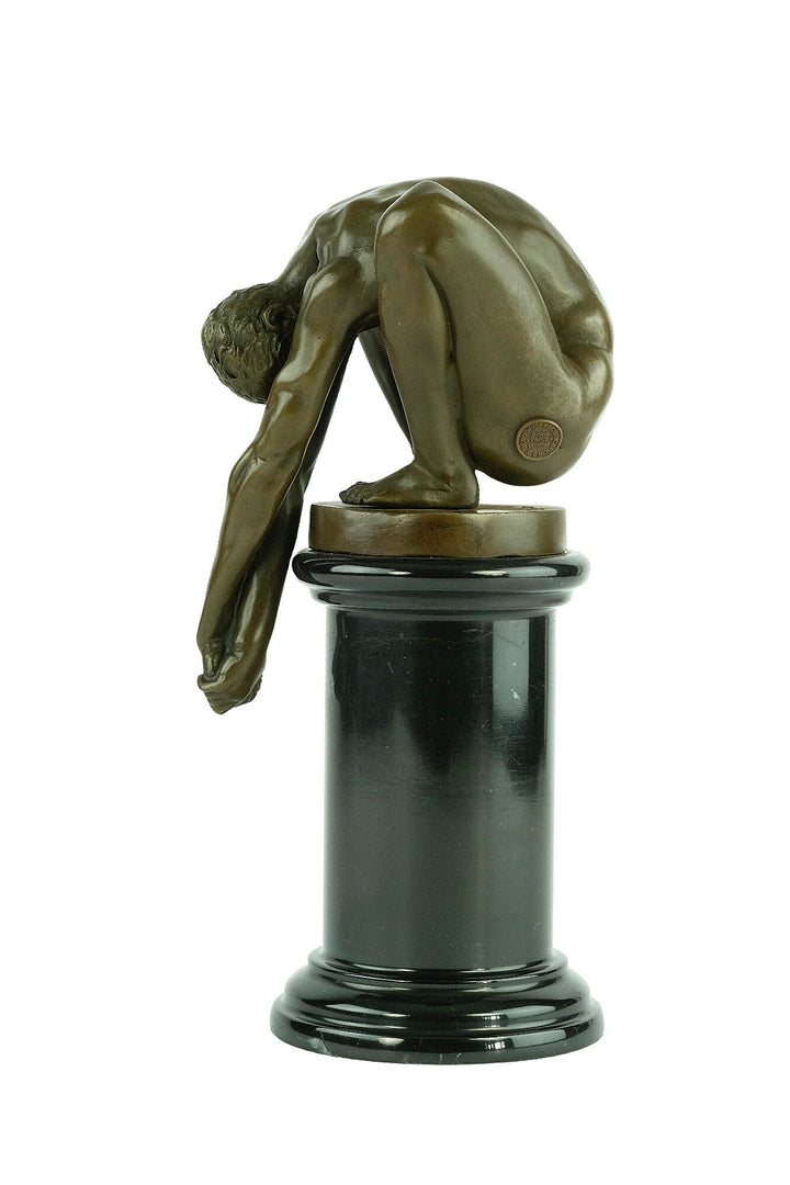 Bronze Male Sculpture Male in Yoga Pose Statue Bronze Meditation Sculpture Bronze Male Nude Statue Muscular Man Figurine Bronze Art Statue