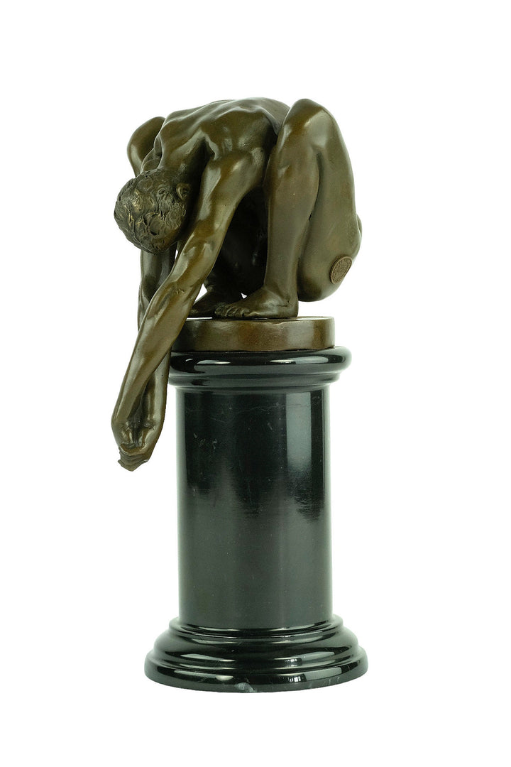 Bronze Male Sculpture Male in Yoga Pose Statue Bronze Meditation Sculpture Bronze Male Nude Statue Muscular Man Figurine Bronze Art Statue
