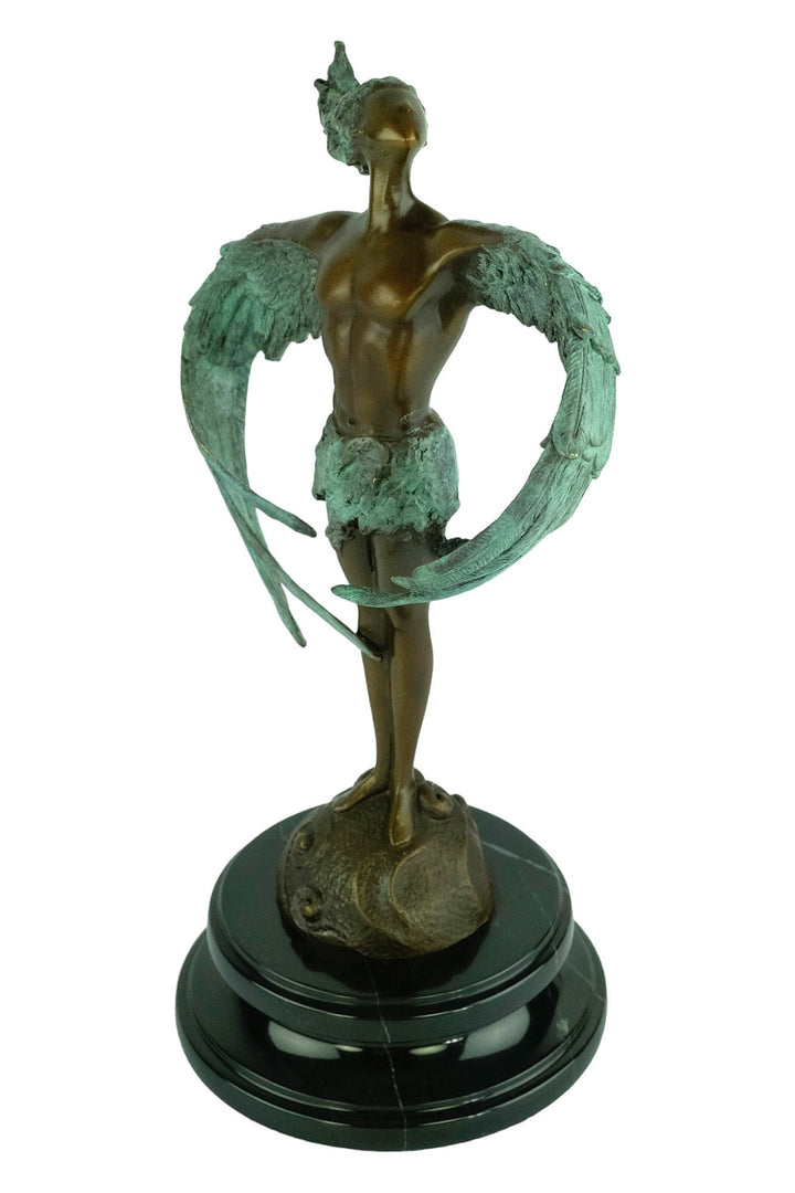 Modern Bronze Winged Male Sculpture Contemporary Art Statue Bronze Icarus Statue Winged Male Figurine Mythology Sculpture Bronze Art Statue