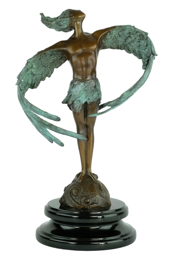 Modern Bronze Winged Male Sculpture Contemporary Art Statue Bronze Icarus Statue Winged Male Figurine Mythology Sculpture Bronze Art Statue