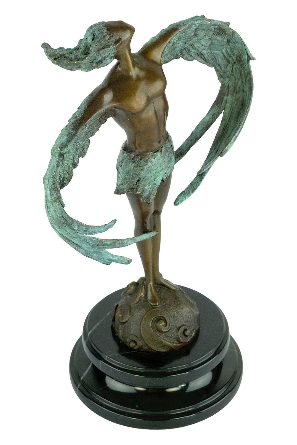 Modern Bronze Winged Male Sculpture Contemporary Art Statue Bronze Icarus Statue Winged Male Figurine Mythology Sculpture Bronze Art Statue