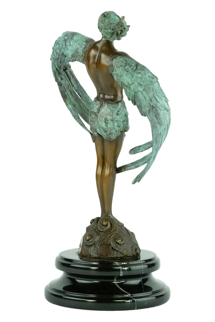 Modern Bronze Winged Male Sculpture Contemporary Art Statue Bronze Icarus Statue Winged Male Figurine Mythology Sculpture Bronze Art Statue