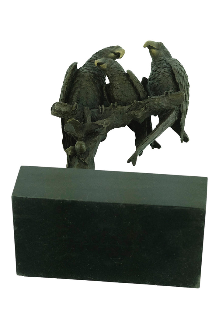 Bronze Parrots Sculpture Animal Art Statue Bronze Parrots on Branch Statue Parrot Lovers Gift Parrot Decoration Parrot Art Figurine Bird Art