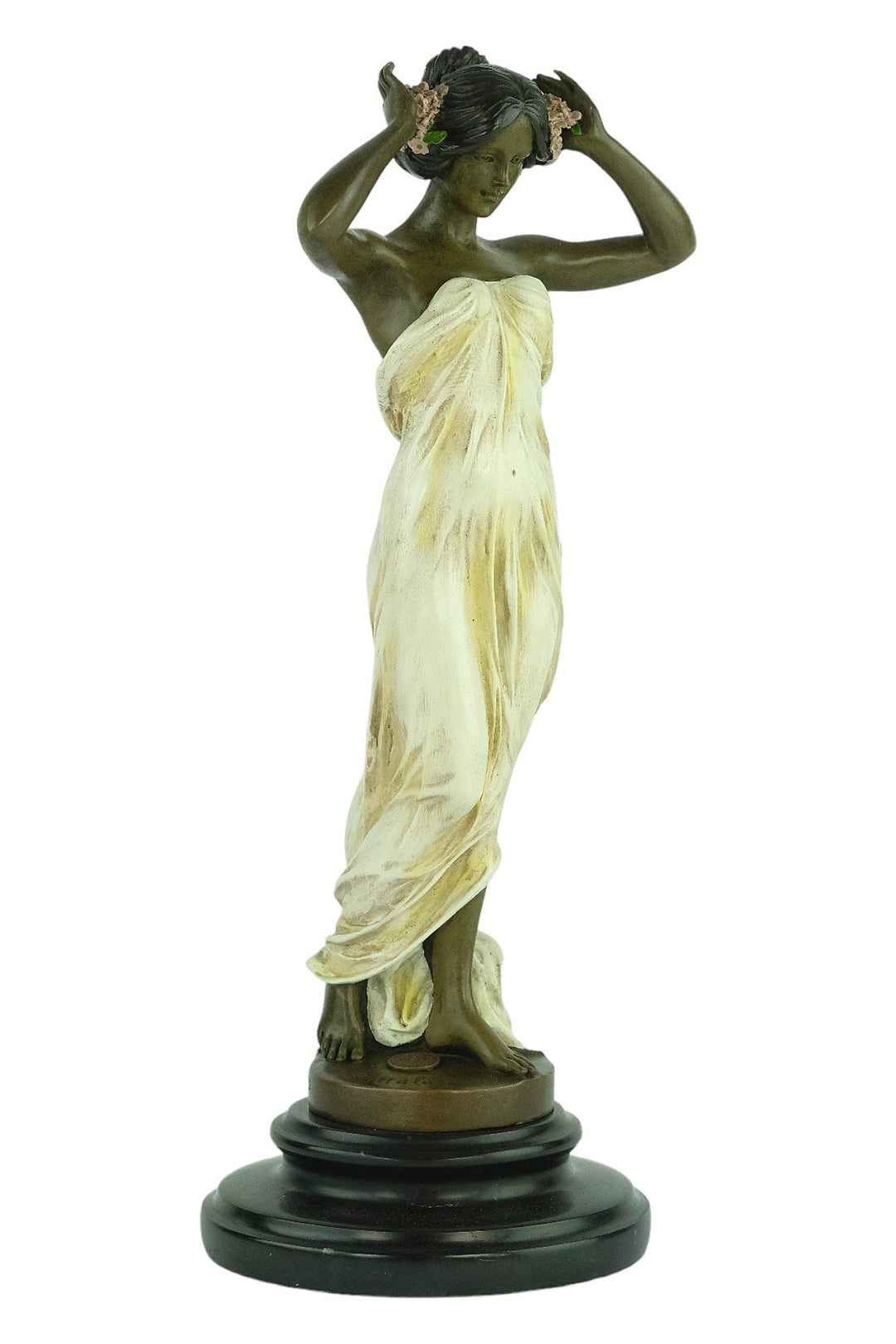 Bronze Nymph Sculpture Painted Bronze Wood Nymph Statue Pittaluga Sculpture Bronze Sculpture in Art Nouveau Style Bronze Female Statue Art