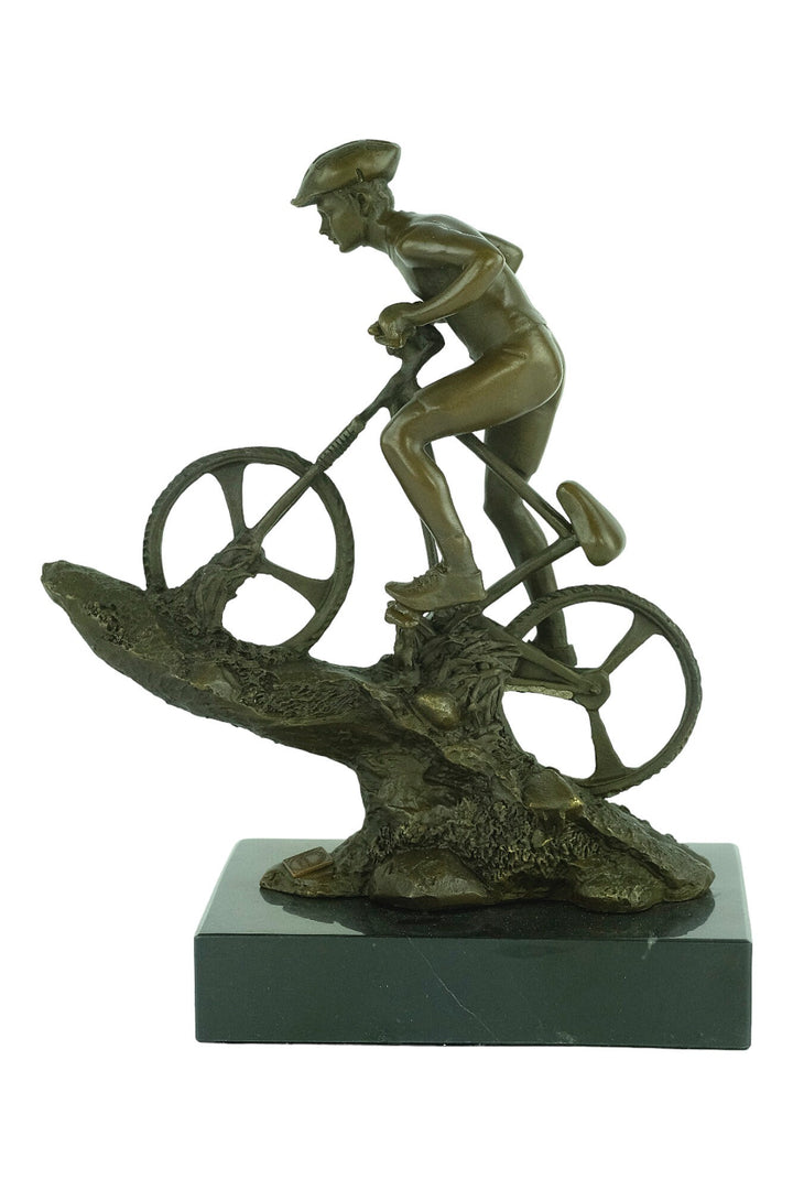 Bronze Mountainbiker Sculpture Outdoor Sports Trophy Bronze Mountainbiker Statue Mountain Biking Gift Biking Lovers Gift Bronze Art Statue