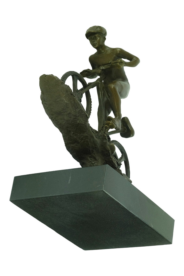 Bronze Mountainbiker Sculpture Outdoor Sports Trophy Bronze Mountainbiker Statue Mountain Biking Gift Biking Lovers Gift Bronze Art Statue