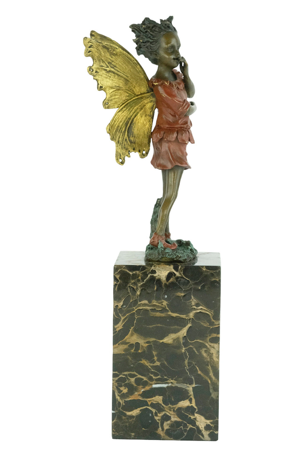 Cold Painted Bronze Winged Fairy Sculpture Bronze Milo Figurine Winged Fairy Statue Bronze Art Sculpture Mythology Figurine Winged Nymph Art