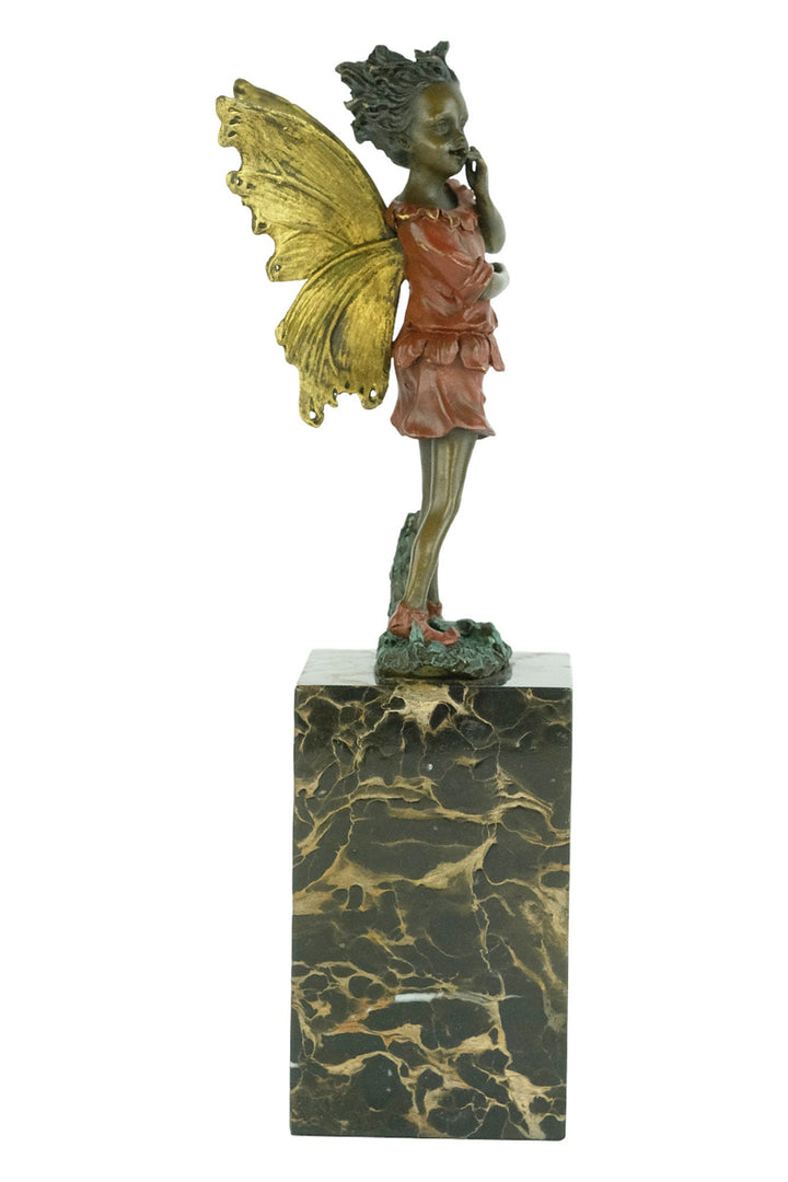 Cold Painted Bronze Winged Fairy Sculpture Bronze Milo Figurine Winged Fairy Statue Bronze Art Sculpture Mythology Figurine Winged Nymph Art