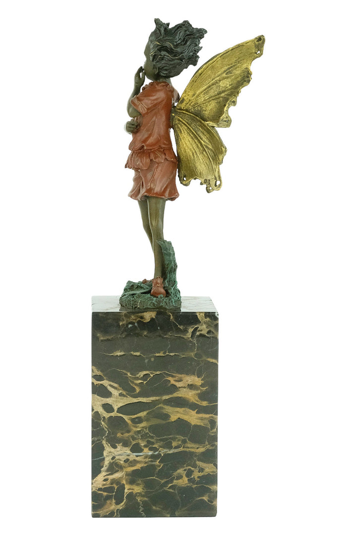 Cold Painted Bronze Winged Fairy Sculpture Bronze Milo Figurine Winged Fairy Statue Bronze Art Sculpture Mythology Figurine Winged Nymph Art