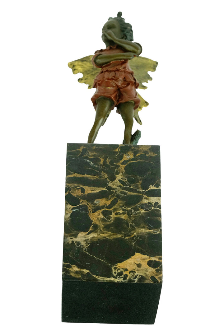 Cold Painted Bronze Winged Fairy Sculpture Bronze Milo Figurine Winged Fairy Statue Bronze Art Sculpture Mythology Figurine Winged Nymph Art