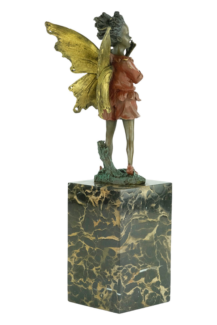 Cold Painted Bronze Winged Fairy Sculpture Bronze Milo Figurine Winged Fairy Statue Bronze Art Sculpture Mythology Figurine Winged Nymph Art