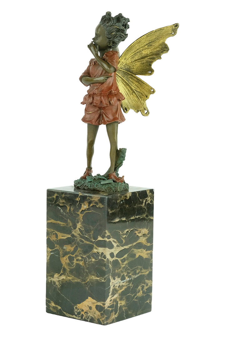Cold Painted Bronze Winged Fairy Sculpture Bronze Milo Figurine Winged Fairy Statue Bronze Art Sculpture Mythology Figurine Winged Nymph Art