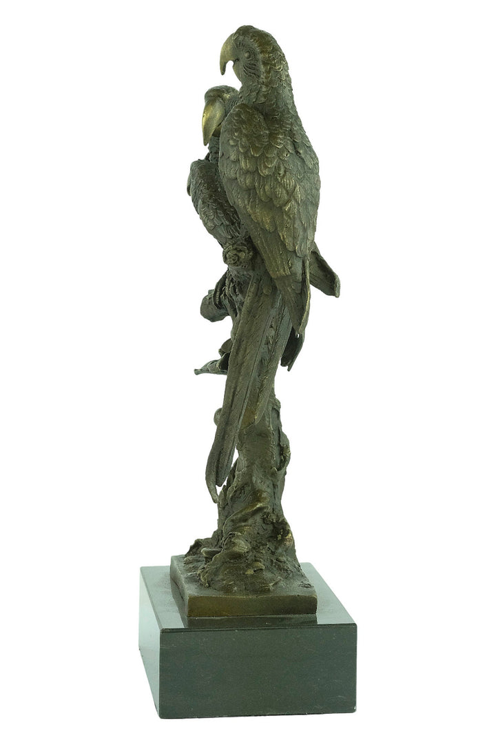 Bronze Parrots Sculpture Animal Art Statue Bronze Parrots on Branch Statue Parrot Lovers Gift Parrot Decoration Parrot Art Figurine Bird Art