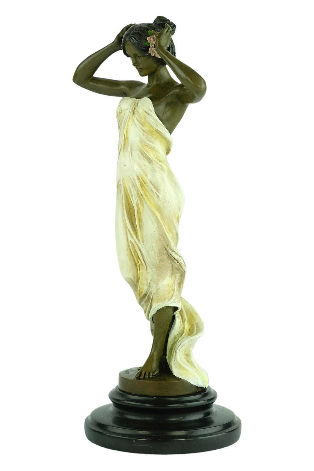 Bronze Nymph Sculpture Painted Bronze Wood Nymph Statue Pittaluga Sculpture Bronze Sculpture in Art Nouveau Style Bronze Female Statue Art