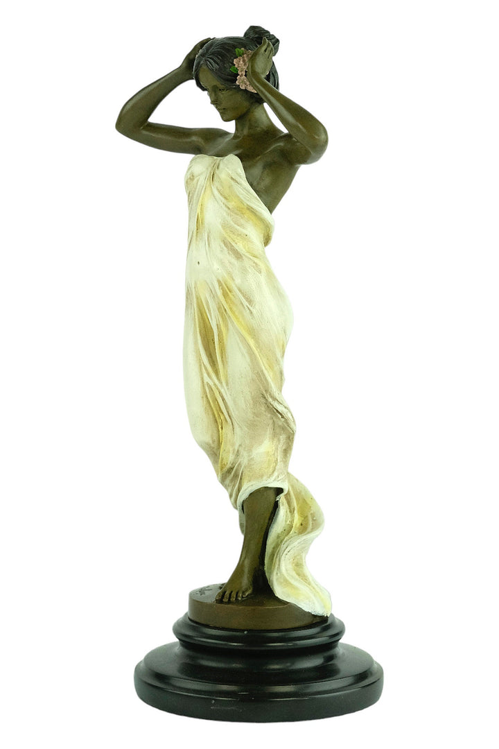Bronze Nymph Sculpture Painted Bronze Wood Nymph Statue Pittaluga Sculpture Bronze Sculpture in Art Nouveau Style Bronze Female Statue Art