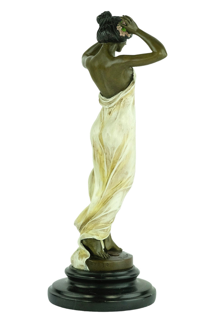 Bronze Nymph Sculpture Painted Bronze Wood Nymph Statue Pittaluga Sculpture Bronze Sculpture in Art Nouveau Style Bronze Female Statue Art