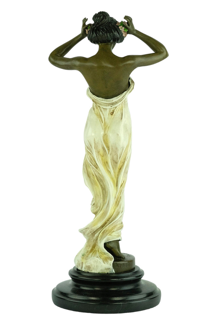 Bronze Nymph Sculpture Painted Bronze Wood Nymph Statue Pittaluga Sculpture Bronze Sculpture in Art Nouveau Style Bronze Female Statue Art