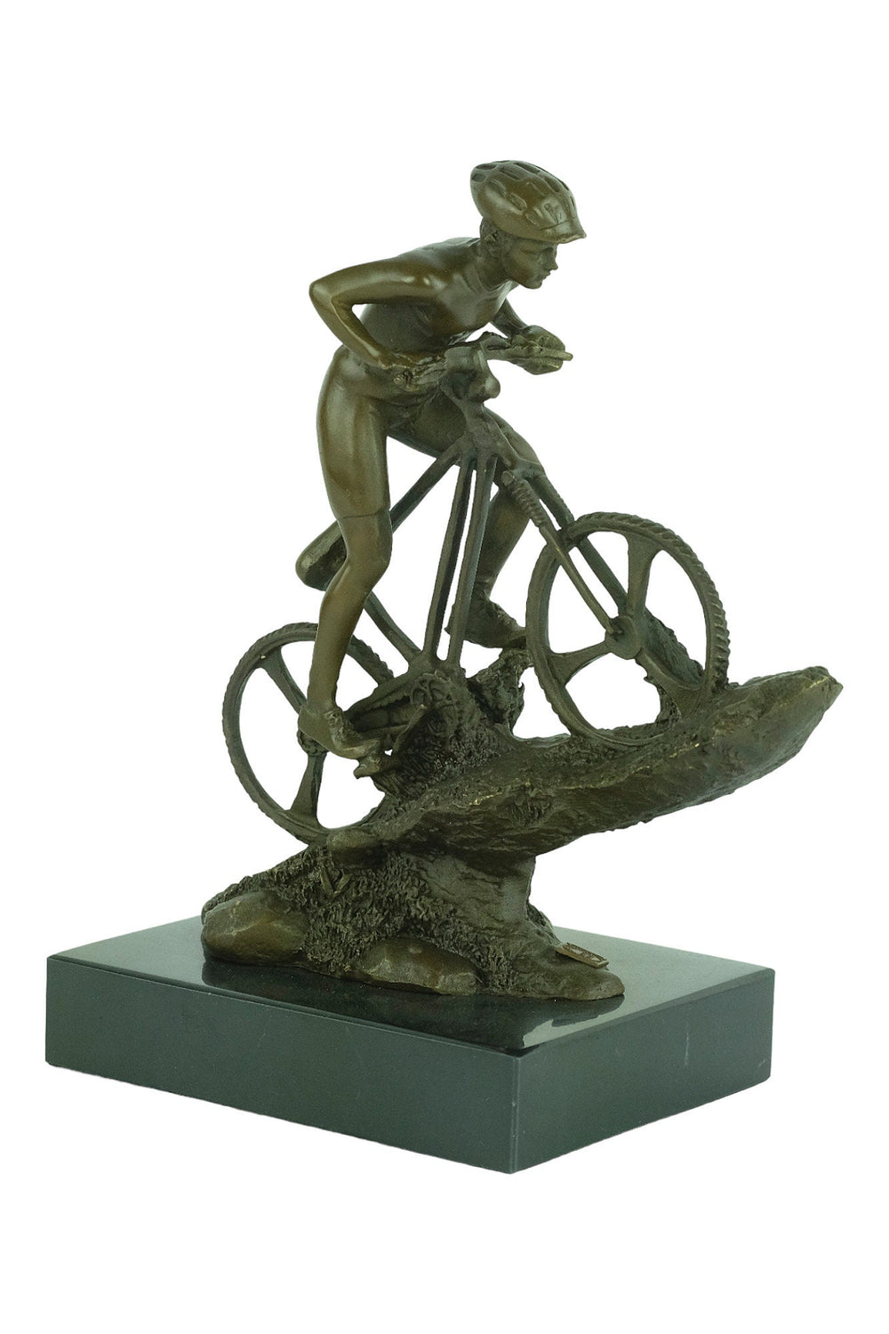 Bronze Mountainbiker Sculpture Outdoor Sports Trophy Bronze Mountainbiker Statue Mountain Biking Gift Biking Lovers Gift Bronze Art Statue