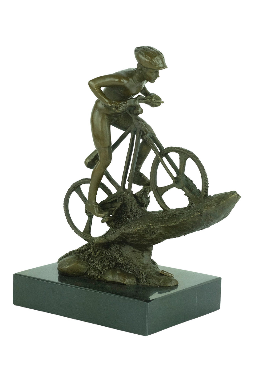 Bronze Mountainbiker Sculpture Outdoor Sports Trophy Bronze Mountainbiker Statue Mountain Biking Gift Biking Lovers Gift Bronze Art Statue