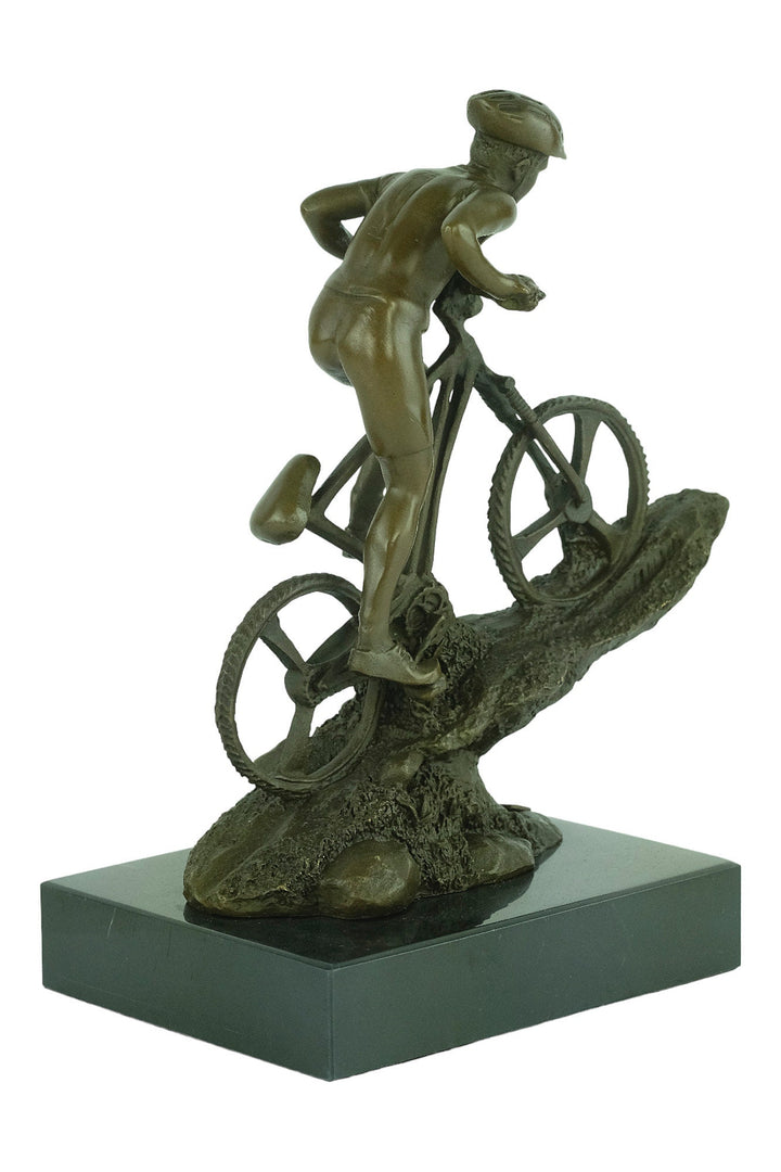 Bronze Mountainbiker Sculpture Outdoor Sports Trophy Bronze Mountainbiker Statue Mountain Biking Gift Biking Lovers Gift Bronze Art Statue