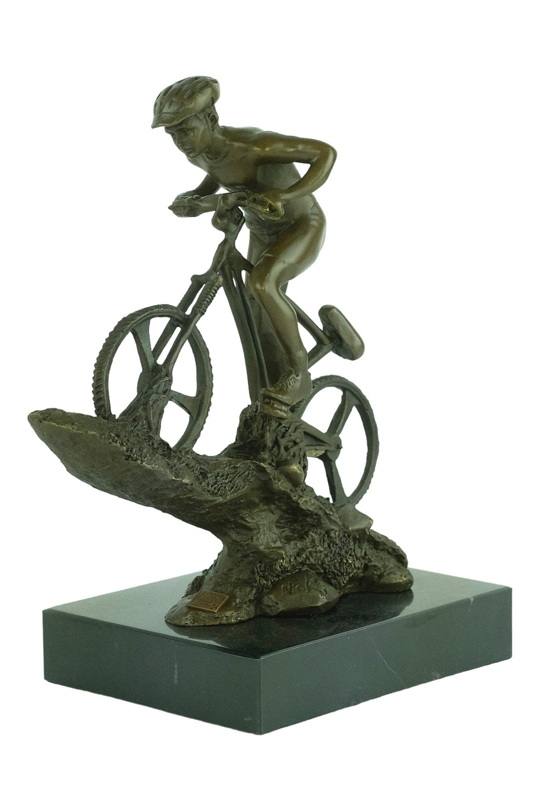 Bronze Mountainbiker Sculpture Outdoor Sports Trophy Bronze Mountainbiker Statue Mountain Biking Gift Biking Lovers Gift Bronze Art Statue