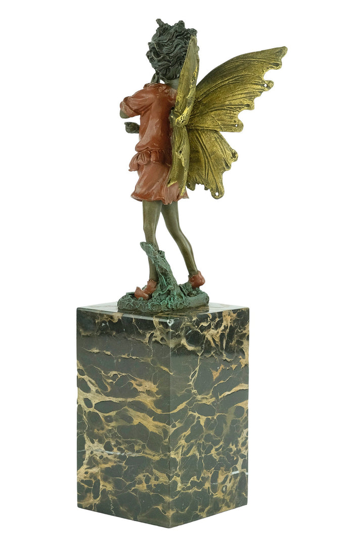 Cold Painted Bronze Winged Fairy Sculpture Bronze Milo Figurine Winged Fairy Statue Bronze Art Sculpture Mythology Figurine Winged Nymph Art