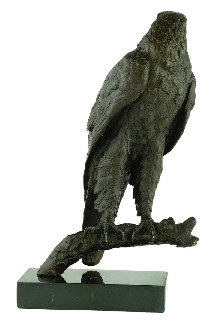 Bronze Eagle on Branch Sculpture Animal Art Figurine Bronze Eagle Statue Bald Eagle Sculpture Hunting Decoration Eagle Lovers Gift Bird Art