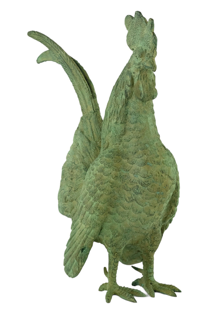 Bronze Rooster Sculpture Animal Art Figurine Outdoor Animal Statue Bronze Rooster Statue Farm Animal Sculpture Bronze Garden Sculpture Art