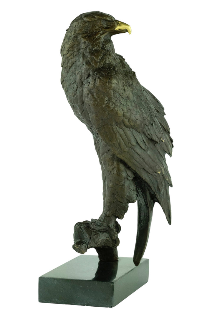 Bronze Eagle on Branch Sculpture Animal Art Figurine Bronze Eagle Statue Bald Eagle Sculpture Hunting Decoration Eagle Lovers Gift Bird Art