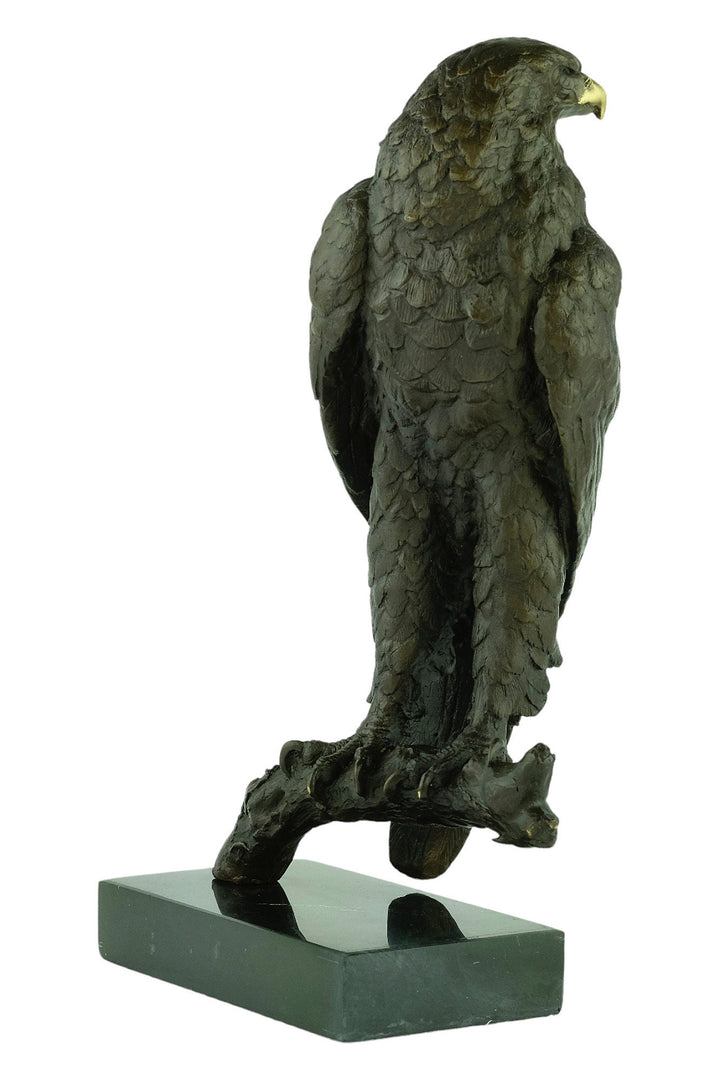 Bronze Eagle on Branch Sculpture Animal Art Figurine Bronze Eagle Statue Bald Eagle Sculpture Hunting Decoration Eagle Lovers Gift Bird Art