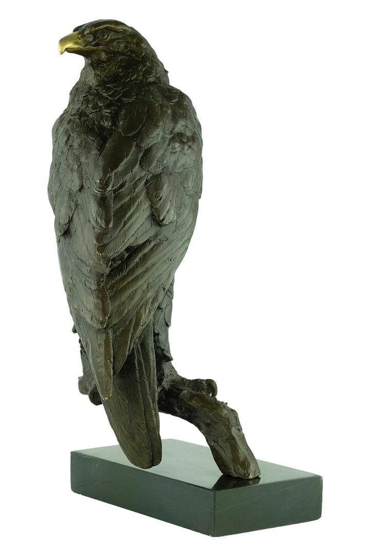 Bronze Eagle on Branch Sculpture Animal Art Figurine Bronze Eagle Statue Bald Eagle Sculpture Hunting Decoration Eagle Lovers Gift Bird Art