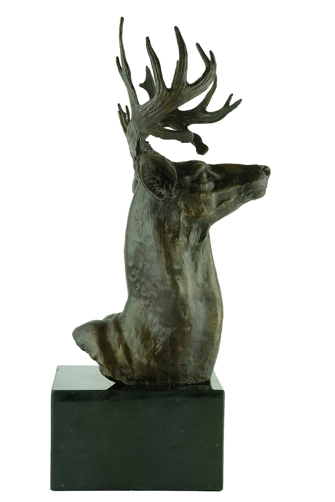 Large Bronze Deer Head Sculpture Hunting Decoration Animal Art Statue Bronze Deer Sculpture Deer Head Statue Bronze Wildlife Sculpture