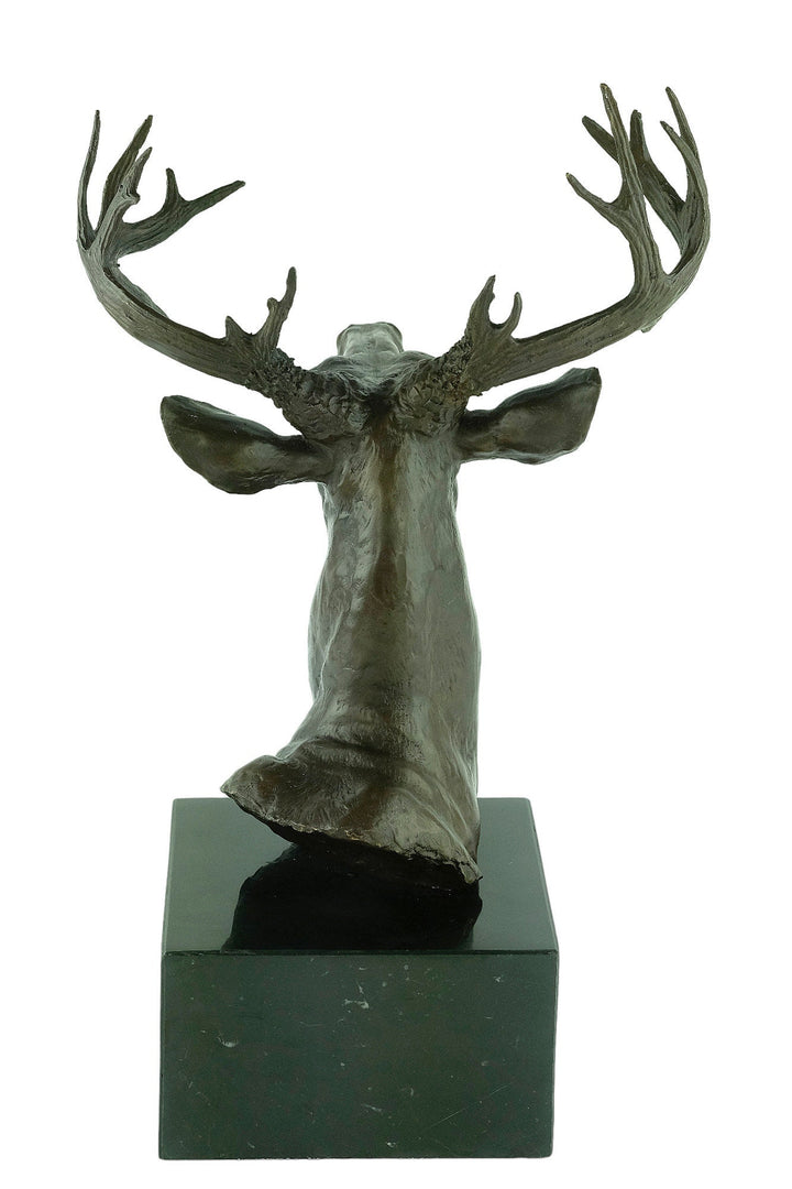 Large Bronze Deer Head Sculpture Hunting Decoration Animal Art Statue Bronze Deer Sculpture Deer Head Statue Bronze Wildlife Sculpture