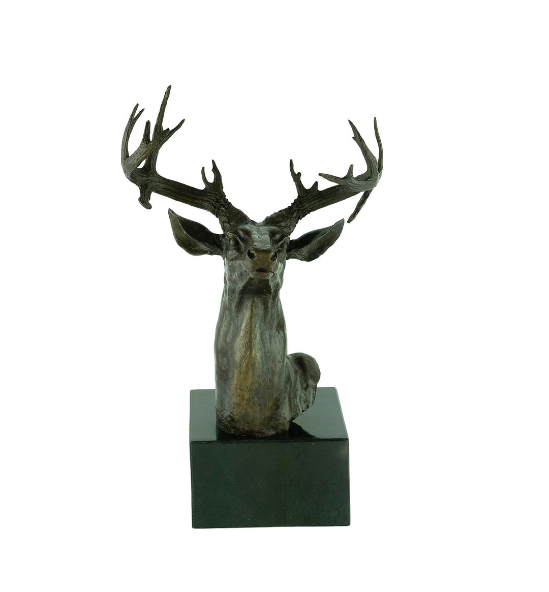 Large Bronze Deer Head Sculpture Hunting Decoration Animal Art Statue Bronze Deer Sculpture Deer Head Statue Bronze Wildlife Sculpture