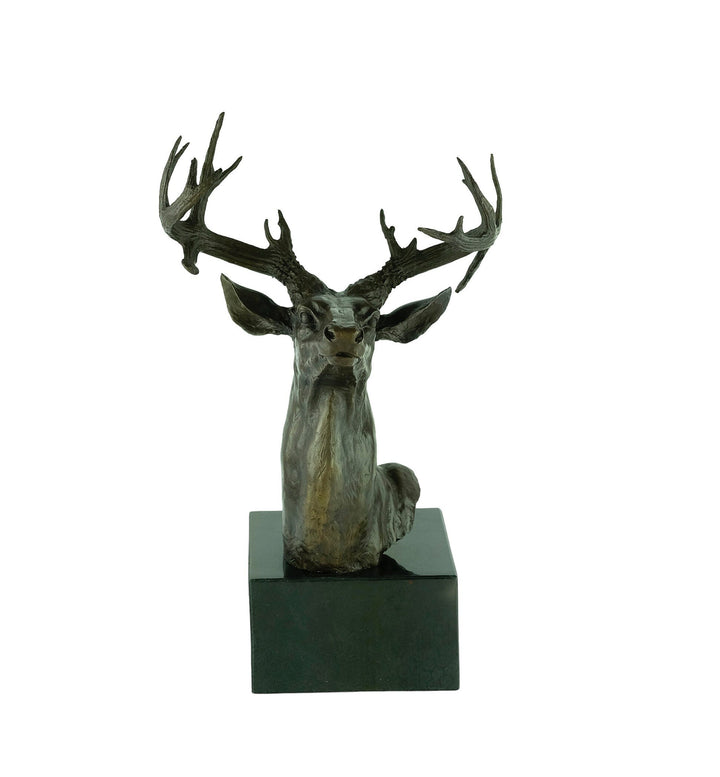 Large Bronze Deer Head Sculpture Hunting Decoration Animal Art Statue Bronze Deer Sculpture Deer Head Statue Bronze Wildlife Sculpture